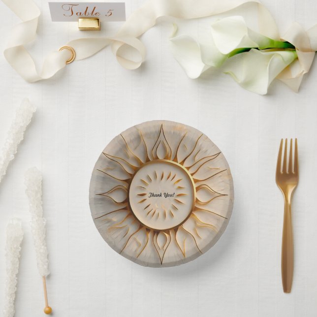 Bols En Carton "La touche dorée du soleil" (Mariage)