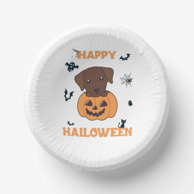 Bols En Carton Labrador In Pumpkin Cute Dogs Happy Halloween (Recto)