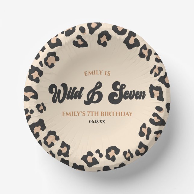 Bols En Carton Leopard Cheetah Wild et sept fête d'anniversaire (Recto)