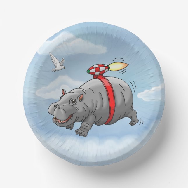 Bols En Carton L'Hippopotame Fusée Volant (Recto)