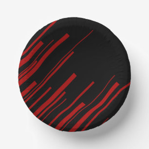 Bols En Carton Lignes diagonales en rouge et noir