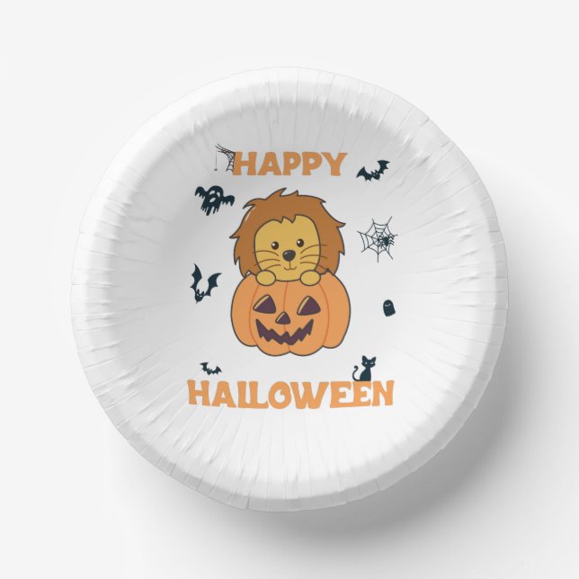 Bols En Carton Lion En Lions Doux Citrouilles Joyeux Halloween (Recto)