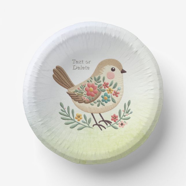 Bols En Carton Little Bird Floral Gold Paper Bowl (Recto)