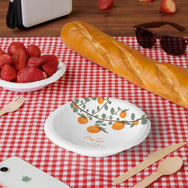 Bols En Carton Little Cutie Orange Baby shower neutre de genre (Pique-nique)