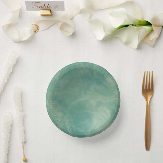 Bols En Carton marbre vert abstrait (Mariage)
