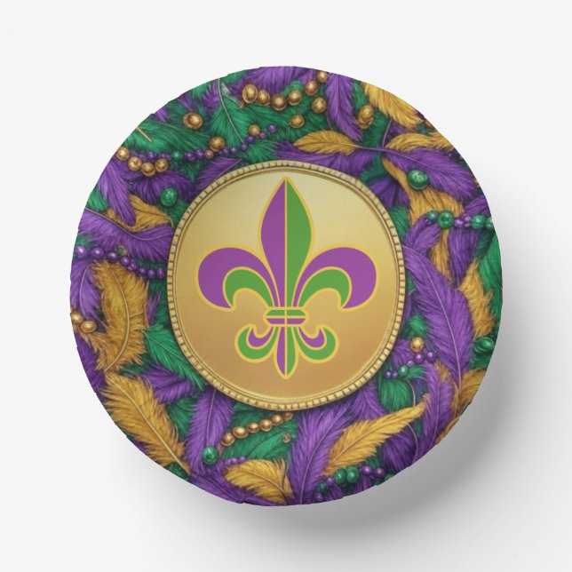 Bols En Carton Mardi Gras Fleur de lis (Recto)
