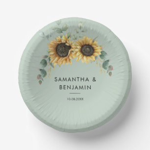 Bols En Carton Mariage de tournesol floral Eucalyptus