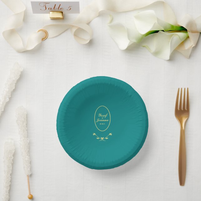 Bols En Carton Mariage turquoise et Gold (Mariage)