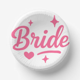 Bols En Carton Mariée Néon Rose