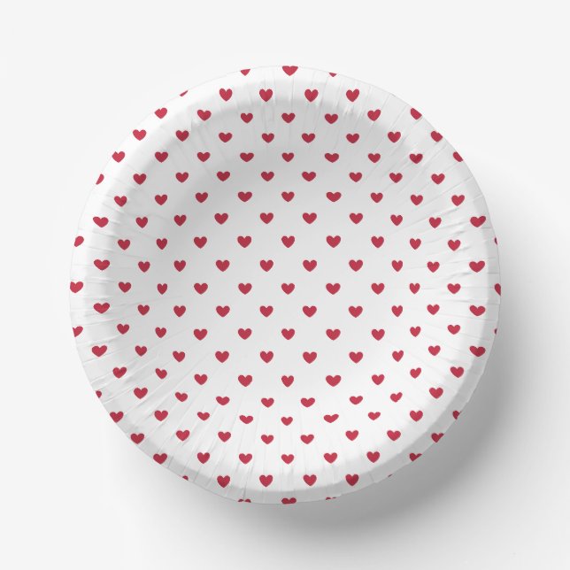 Bols En Carton Micro Hearts Cherry Red - Blanc (Recto)