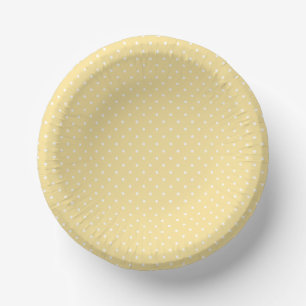 Bols En Carton Micro pois blanc - Jaune canari