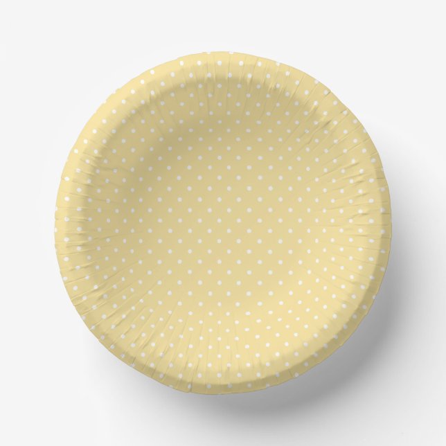 Bols En Carton Micro pois blanc - Jaune canari (Recto)