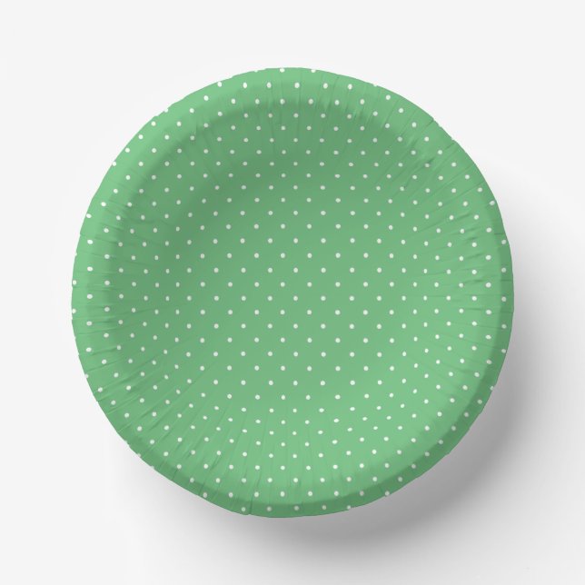 Bols En Carton Micro pois blanc - Vert été (Recto)