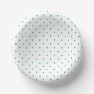 Bols En Carton Micro Stars Bleu Vert - Blanc