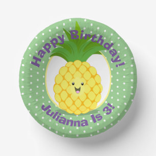 Bols En Carton Mignonne illustration de cartoon de l'ananas kawai