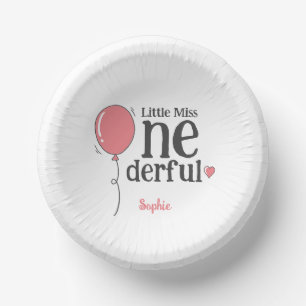 Bols En Carton Mignonne petit Miss Onederful Balloon rose