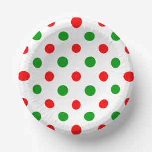 Bols En Carton Modèle à pois blancs rouges et verts
