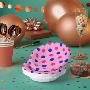 Bols En Carton Motif à pois rose bleu rose