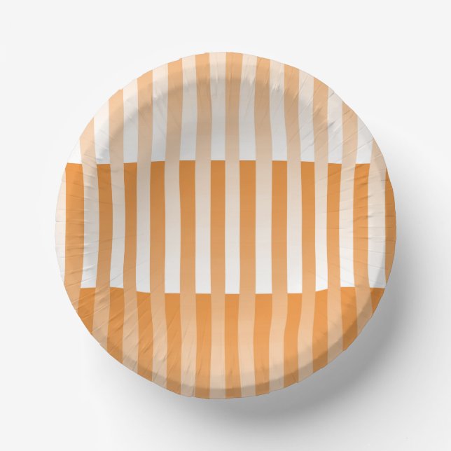 Bols En Carton Motif à rayures blanches orange (Recto)