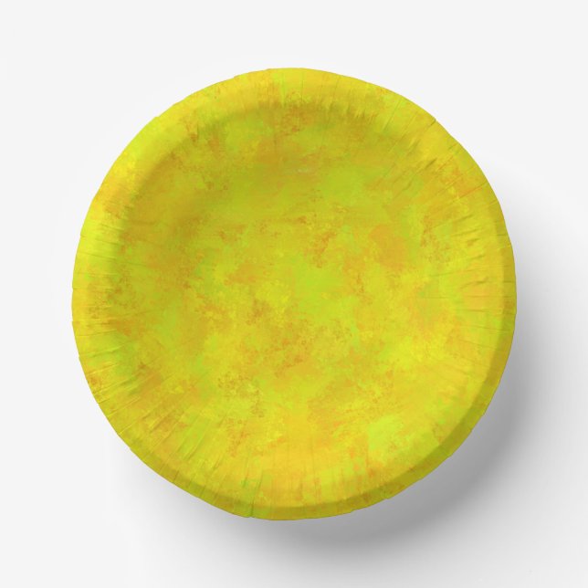 Bols En Carton Motif Abstrait jaune orange (Recto)