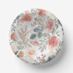 Bols En Carton Motif aquarelle floral jardin corail rose