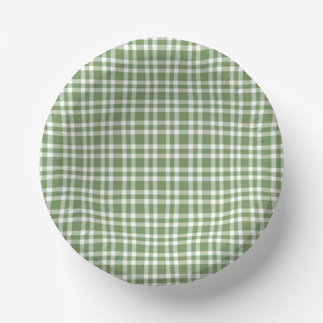 Bols En Carton Motif carreaux vert blanc (Recto)