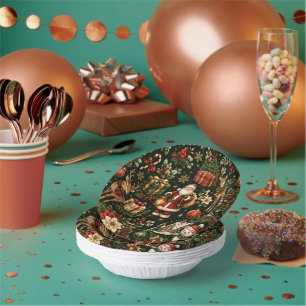 Bols En Carton Motif de Noël de luxe vintage pour les fêtes