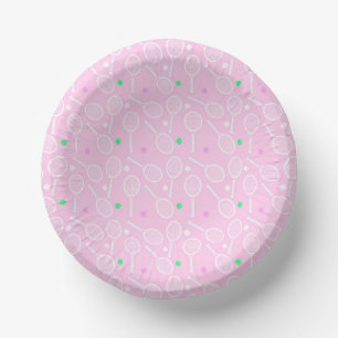 Bols En Carton Motif de raquette de tennis Pastel Pink