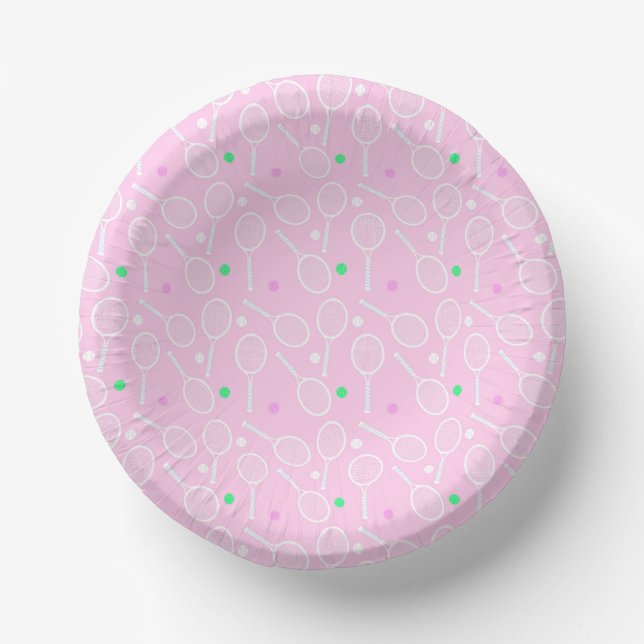 Bols En Carton Motif de raquette de tennis Pastel Pink (Recto)