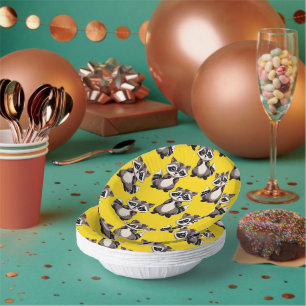 Bols En Carton Motif de Raton laveur Jaune 