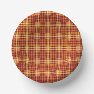 Bols En Carton Motif de texture de tissu à carreaux d'automne-526