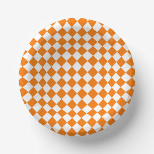 Bols En Carton Motif diamant Orange White Checker