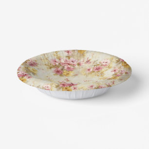 Bols En Carton Motif floral à l'aquarelle vintage