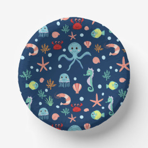 Bols En Carton Motif mignon de vie marine de l'océan