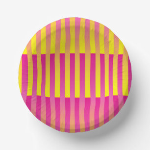 Bols En Carton Motif rayé orange jaune rose
