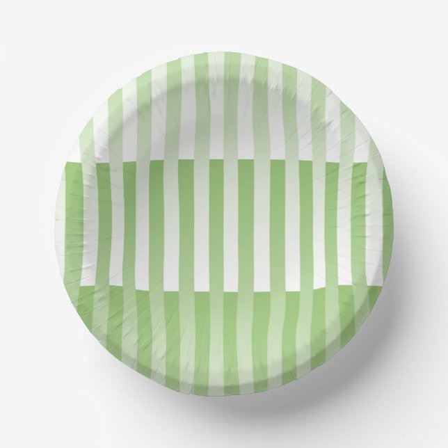 Bols En Carton Motif rayé vert blanc (Recto)