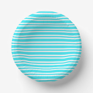 Bols En Carton Motif Rayures Bleu Blanc