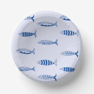 Bols En Carton Motif Sardines