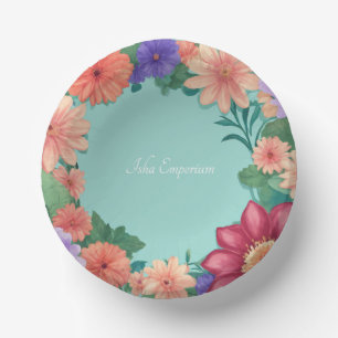 Bols En Carton Motifs de fleurs sur les cuves de papier