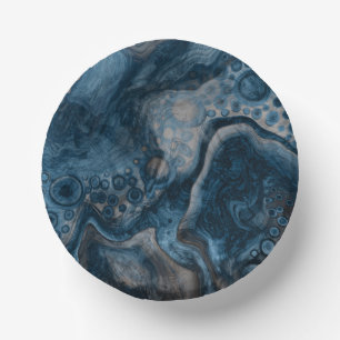 Bols En Carton Noir, Brown, gris et bleu Abstrait moderne