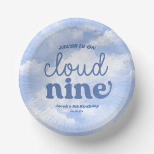 Bols En Carton Nous Sommes Sur Nuage Neuf Bleu 9e Fête Anniversai