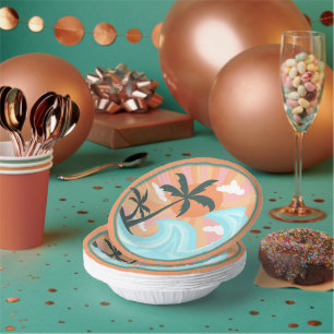 Bols En Carton Palmiers tropicaux Hawaiian Island Good Vibes