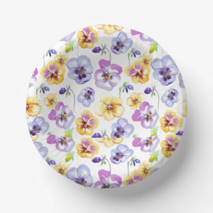 Bols En Carton Pansy Flower Motif
