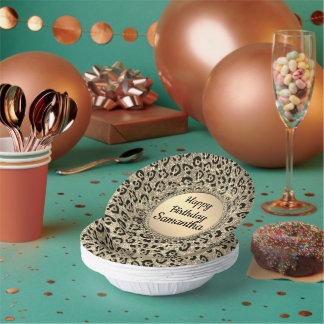Bols En Carton Papier Empreinte de léopard Gold Glam Parties scin