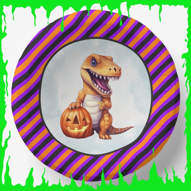 Bols En Carton Parti Dino-Mash d'Halloween (Halloween Dinosaur Dino-Mash Party Paper Bowls)