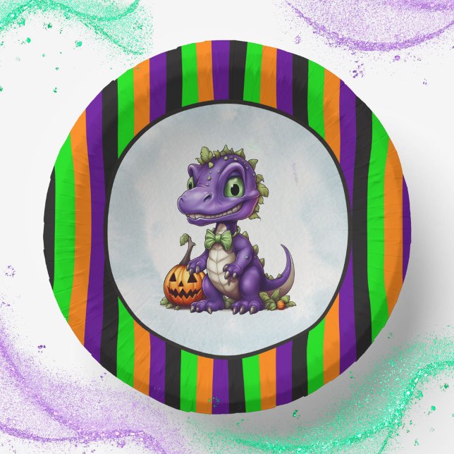 Bols En Carton Parti Dino-Mash d'Halloween (Halloween Dinosaur Dino-Mash Party Paper Bowls)