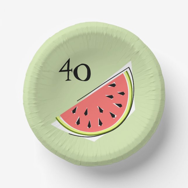 Bols En Carton Pastèque Tranches vertes 40 ans (Recto)