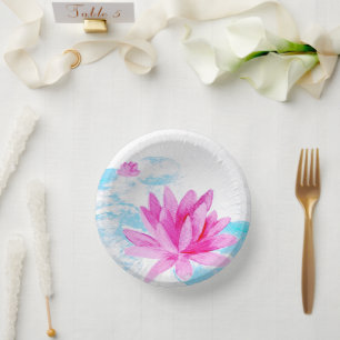 Bols En Carton Peinture aquarelle de fleur de lotus rose
