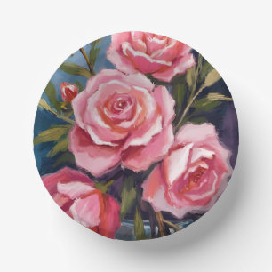 Bols En Carton Peinture de bouquet de roses rose blush