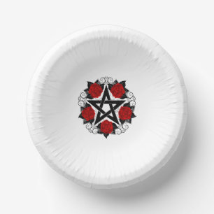 Bols En Carton Pentagramme aux roses rouges